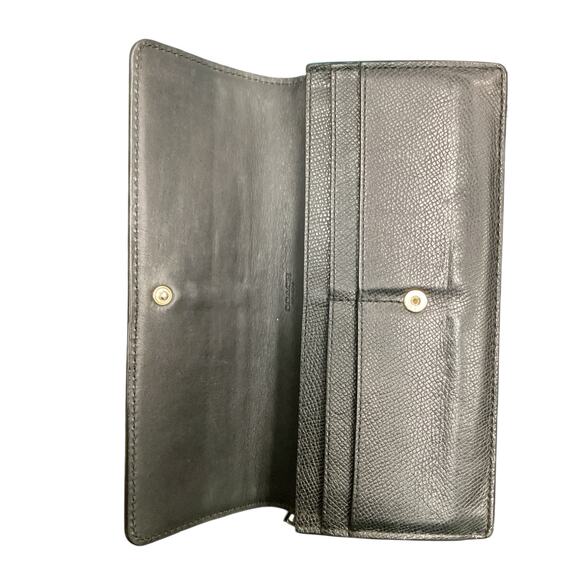 Coach Wallet Women’s One Size Pebbled Leather Slim Envelope Wallet Black - Picture 7 of 8